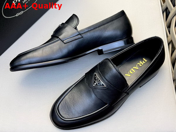 Prada Mens Leather Loafers in Black 2DB205 Replica