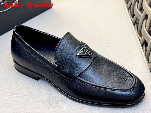 Prada Mens Leather Loafers in Black 2DB205 Replica