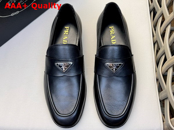 Prada Mens Leather Loafers in Black 2DB205 Replica