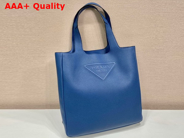 Prada Mens Leather Tote in Bluette 2VG092 Replica