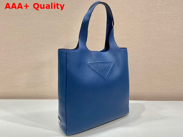 Prada Mens Leather Tote in Bluette 2VG092 Replica