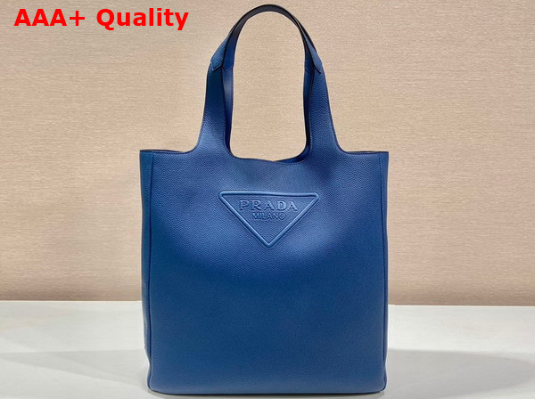 Prada Mens Leather Tote in Bluette 2VG092 Replica