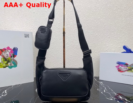 Prada Mens Nappa Leather Shoulder Bag in Black Replica