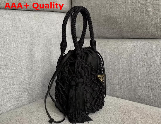 Prada Mesh Bucket Bag in Black Replica