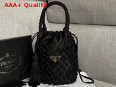 Prada Mesh Bucket Bag in Black Replica