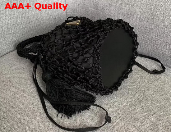 Prada Mesh Bucket Bag in Black Replica