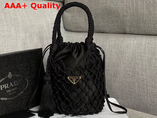 Prada Mesh Bucket Bag in Black Replica