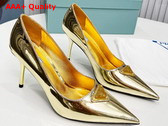 Prada Metallic Leather Pumps in Platinum 1I001N Replica