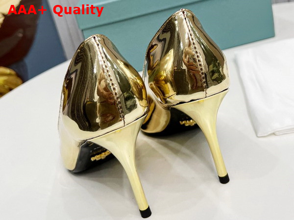 Prada Metallic Leather Pumps in Platinum 1I001N Replica