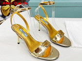 Prada Metallic Leather Sandals in Platinum 1X022N Replica