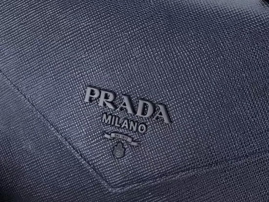 Prada Monochrome Saffiano Leather Bag Navy Blue