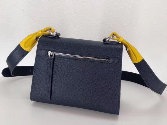 Prada Monochrome Saffiano Leather Bag Navy Blue