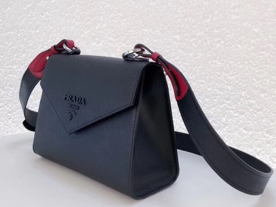 Prada Monochrome Saffiano Leather Bag in Black