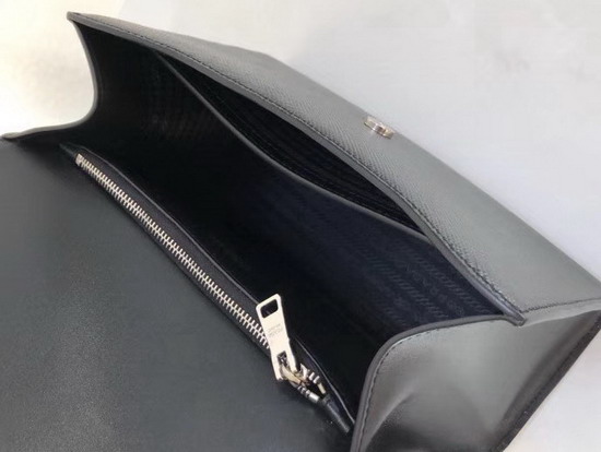 Prada Monochrome Saffiano Leather Bag in Black