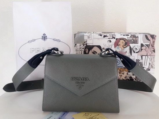 Prada Monochrome Saffiano Leather Bag in Grey