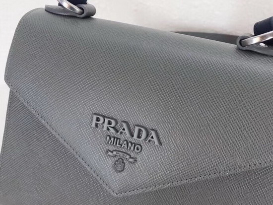 Prada Monochrome Saffiano Leather Bag in Grey