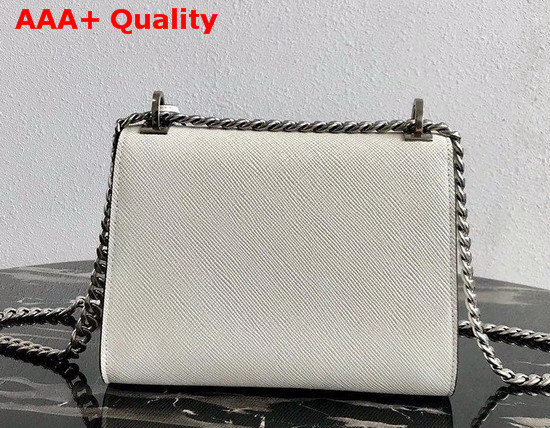 Prada Monochrome Saffiano Leather Bag in White with Enameled Metal Appliques Replica