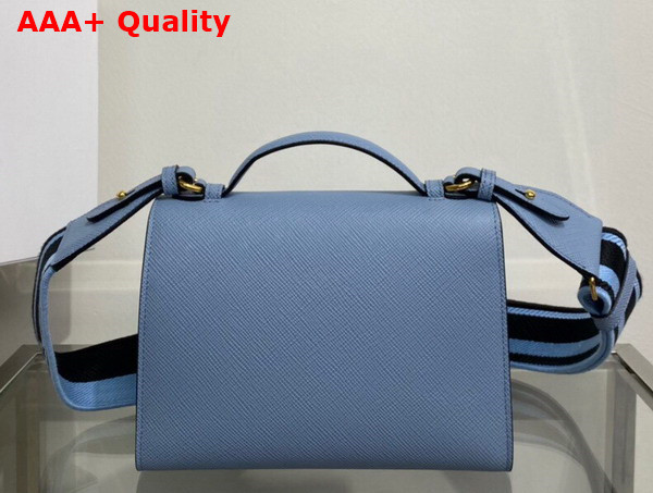 Prada Monochrome Saffiano and Leather Bag in Celeste 1BD317 Replica