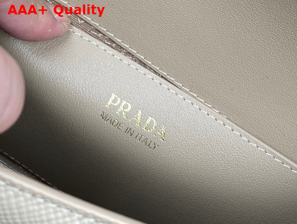 Prada Monochrome Saffiano and Leather Bag in Sand Beige 1BD317 Replica