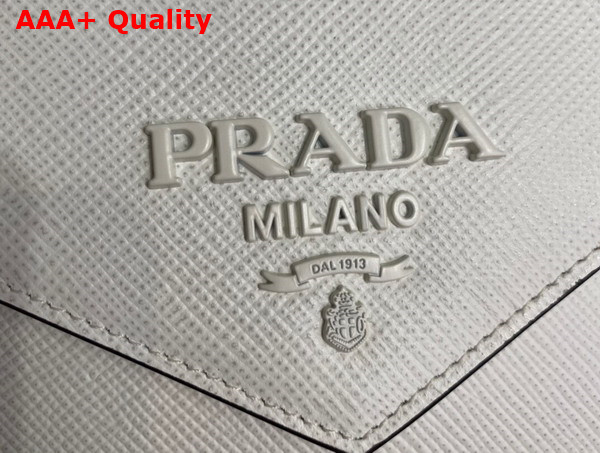 Prada Monochrome Saffiano and Leather Bag in White 1BD317 Replica