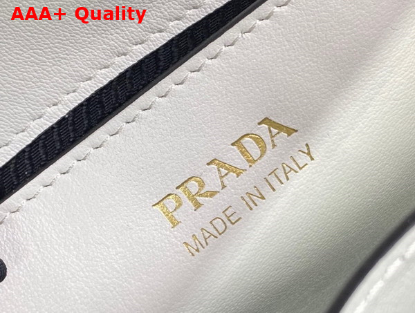 Prada Monochrome Saffiano and Leather Bag in White 1BD317 Replica