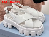 Prada Monolith Brushed Leather Sandals in White Product Code 1X558M Replica