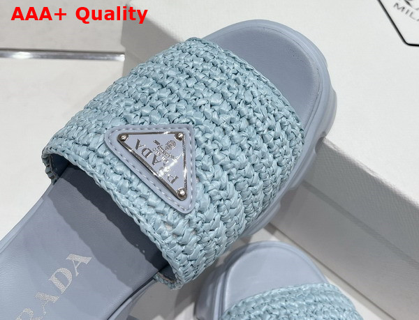 Prada Monolith Crochet Slides in Light Blue Replica