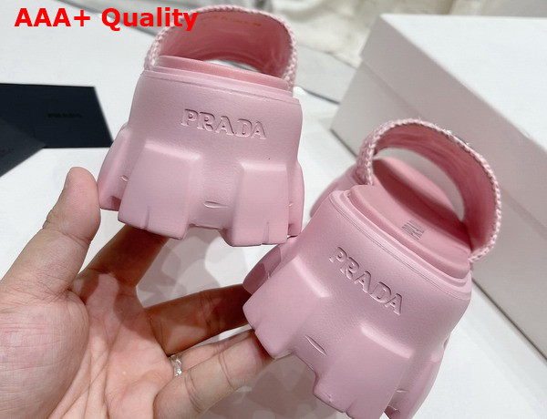 Prada Monolith Crochet Slides in Pink Replica