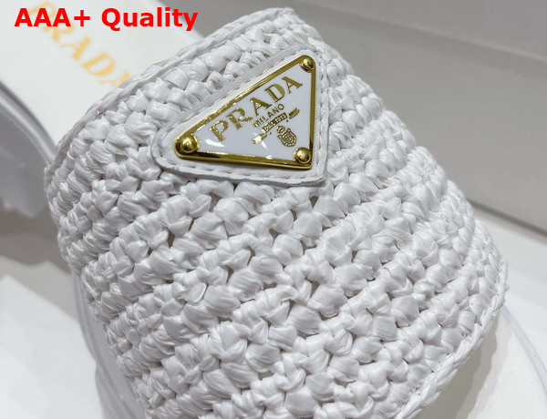 Prada Monolith Crochet Slides in White Replica