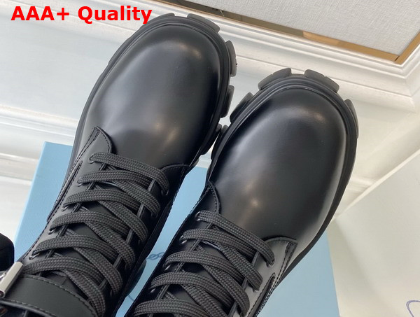 Prada Monolith Leather and Nylon Fabric Boots in Black 1T255M Replica