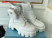 Prada Monolith Leather and Nylon Fabric Boots in White 1T255M Replica