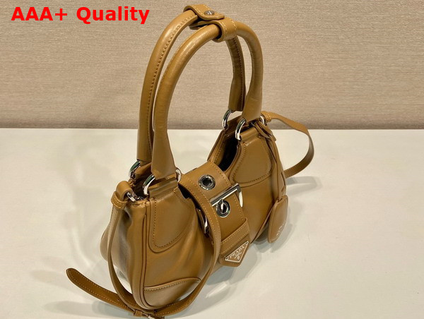 Prada Moon Padded Nappa Leather Bag in Caramel 1BA381 Replica