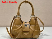 Prada Moon Padded Nappa Leather Bag in Caramel 1BA381 Replica