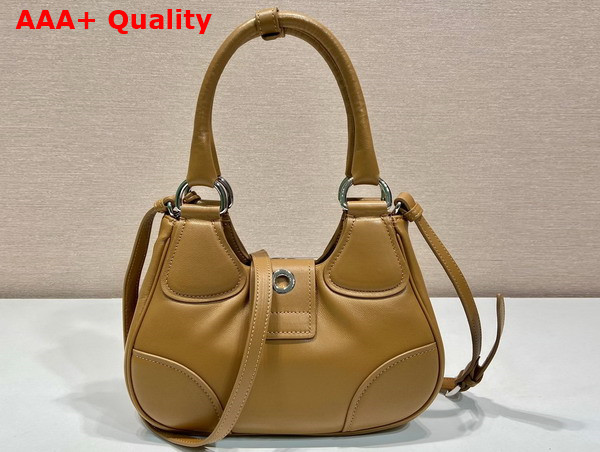 Prada Moon Padded Nappa Leather Bag in Caramel 1BA381 Replica