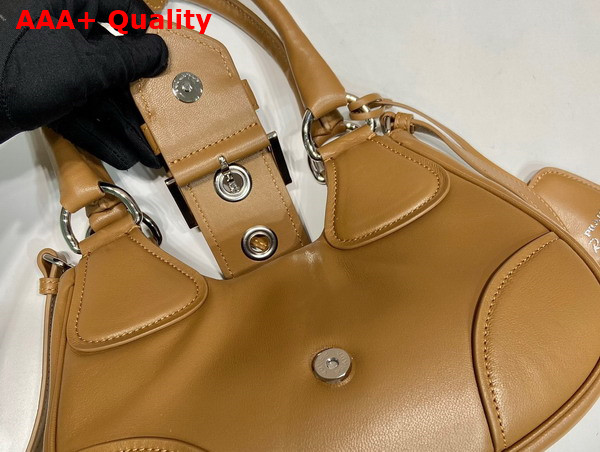 Prada Moon Padded Nappa Leather Bag in Caramel 1BA381 Replica