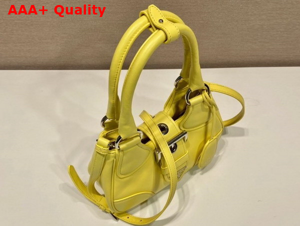 Prada Moon Padded Nappa Leather Bag in Citron Yellow 1BA381 Replica