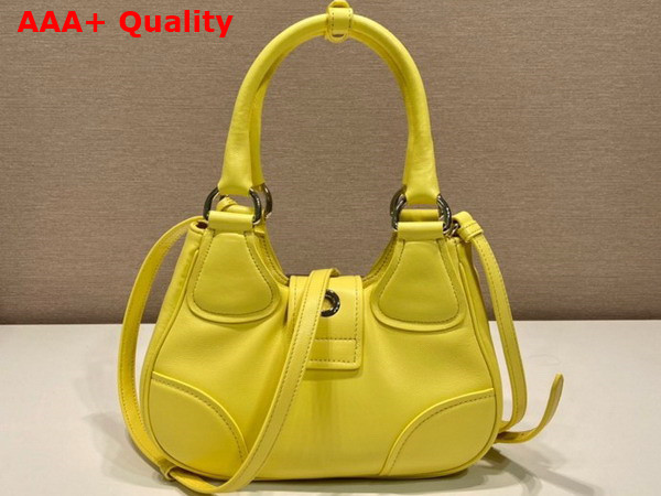 Prada Moon Padded Nappa Leather Bag in Citron Yellow 1BA381 Replica