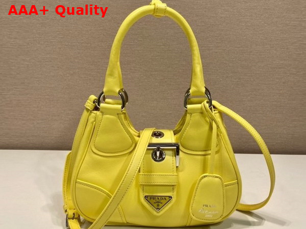 Prada Moon Padded Nappa Leather Bag in Citron Yellow 1BA381 Replica