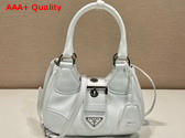 Prada Moon Padded Nappa Leather Bag in White 1BA381 Replica