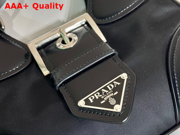 Prada Moon Re Nylon and Leather Bag in Black 1BA381 Replica