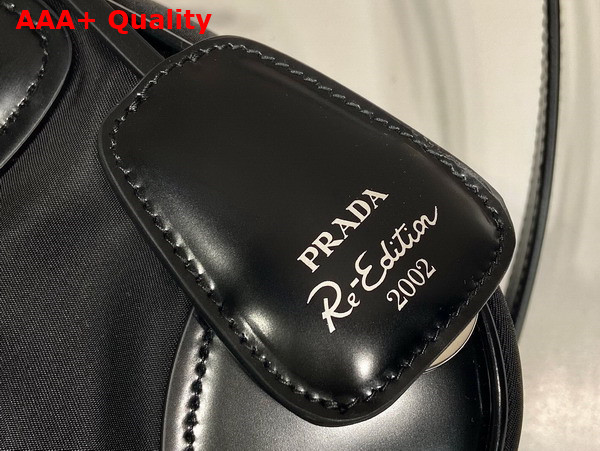 Prada Moon Re Nylon and Leather Bag in Black 1BA381 Replica