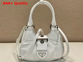 Prada Moon Re Nylon and Leather Bag in White 1BA381 Replica