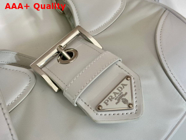 Prada Moon Re Nylon and Leather Bag in White 1BA381 Replica