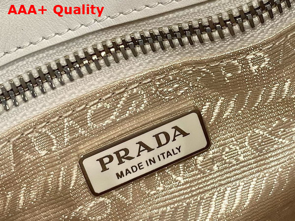 Prada Moon Re Nylon and Leather Bag in White 1BA381 Replica