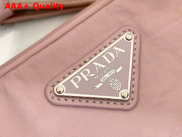 Prada Nappa Antique Leather Multi Pocket Shoulder Bag in Alabaster Pink 1BH198 Replica