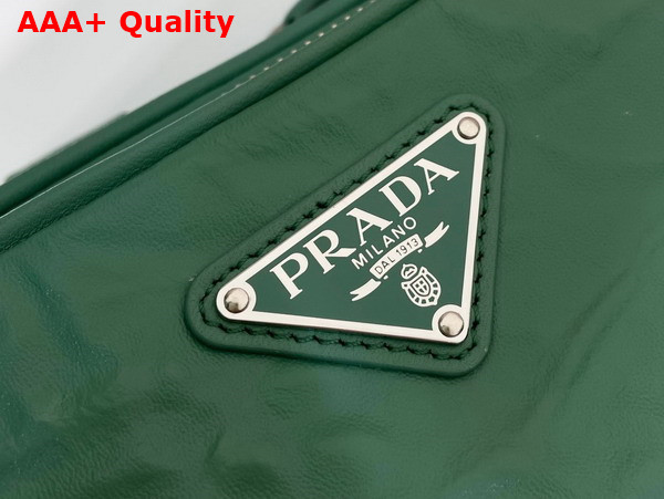 Prada Nappa Antique Leather Multi Pocket Shoulder Bag in Sage Green 1BH198 Replica