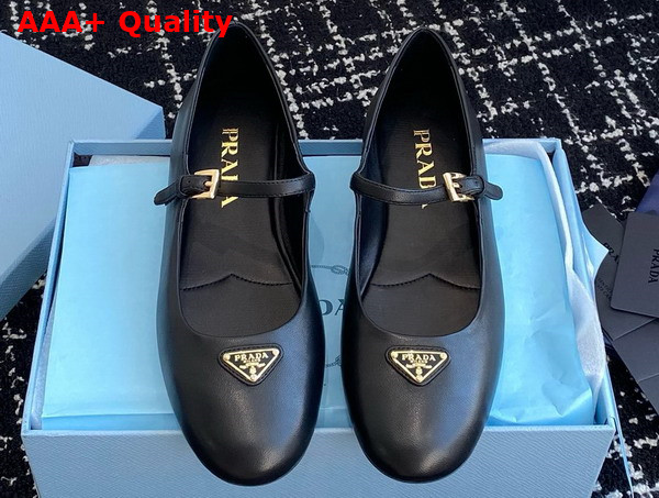 Prada Nappa Leather Ballerinas in Black 1F567N Replica