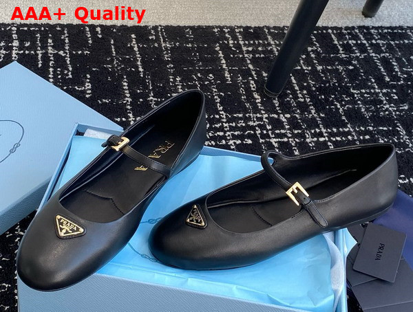 Prada Nappa Leather Ballerinas in Black 1F567N Replica