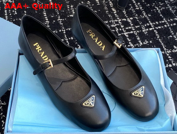 Prada Nappa Leather Ballerinas in Black 1F567N Replica