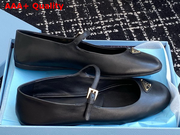 Prada Nappa Leather Ballerinas in Black 1F567N Replica